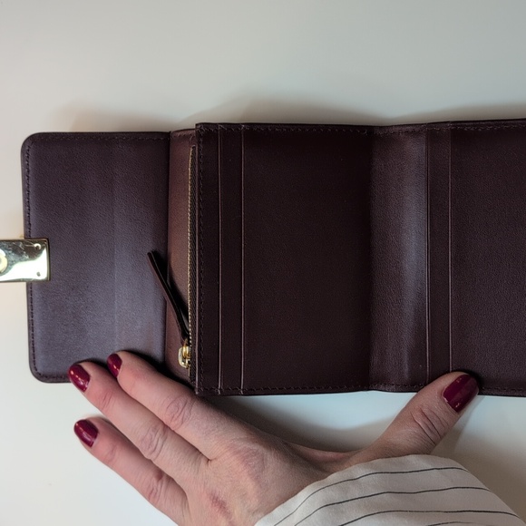 Polène Numéro Sept Wallet Smoth Leather Wallet In Burgundy - Picture 8 of 10